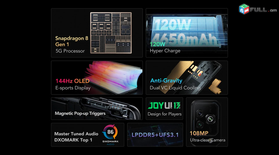 Xiaomi Black Shark 5 PRO, RAM 12GB, Snapdragon 8 Gen 1 , ROM 256 GB Gaming Phone 5G , 108MP Camera