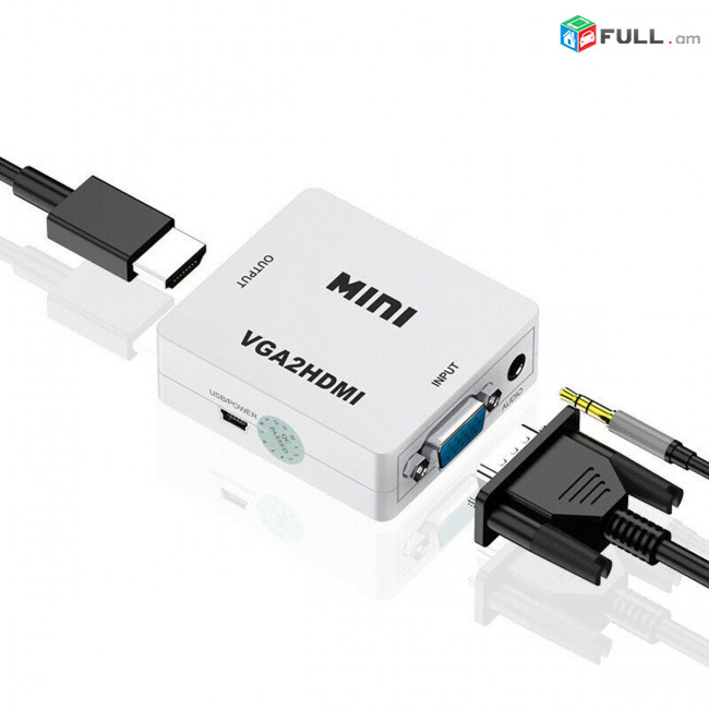 VGA to HDMI Video Converter Համակարգչի նոութբուքի համար VGA2HDMI վիդեո փոխարկիչ ադապտեր