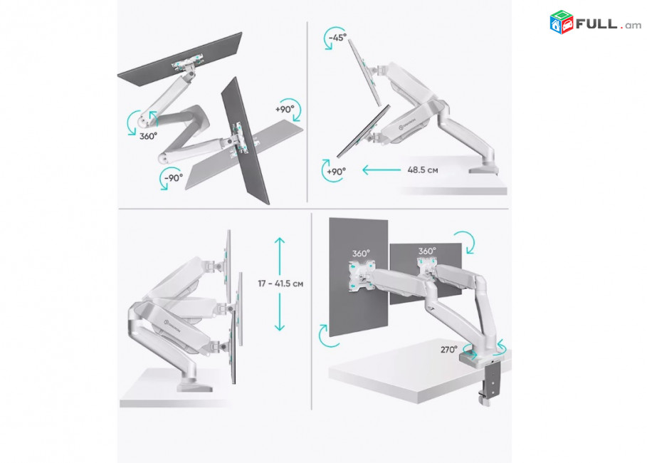 Кронштейн для монитора 13"-32" ONKRON G160 держатель Մոնիտորի կրոնշտեյն կախիչ սեղանի holder for Monitor