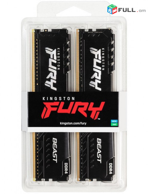 RAM Kingston DDR4 64GB (2x32GB) 3200Mhz FURY Beast Black (KF432C16BBK2/64) ՆՈՐ + 1տ.երաշխիք հիշողություն ՌԱՄ