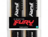 RAM Kingston DDR4 64GB (2x32GB) 3200Mhz FURY Beast Black (KF432C16BBK2/64) ՆՈՐ + 1տ.երաշխիք հիշողություն ՌԱՄ