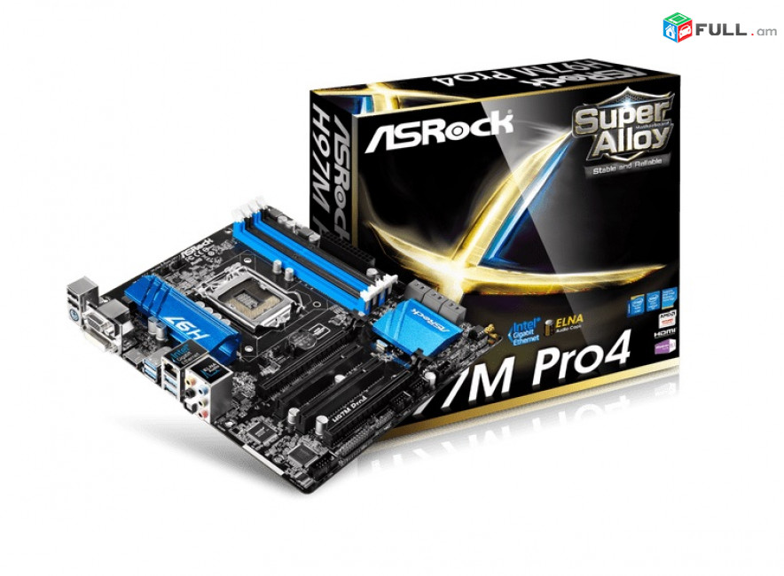 Socket LGA 1150 ASRock H97M Pro4 4LV DDR3 MicroATX Matherboard Մայրսալիկ Պլատա mainboard Материнская плата MB