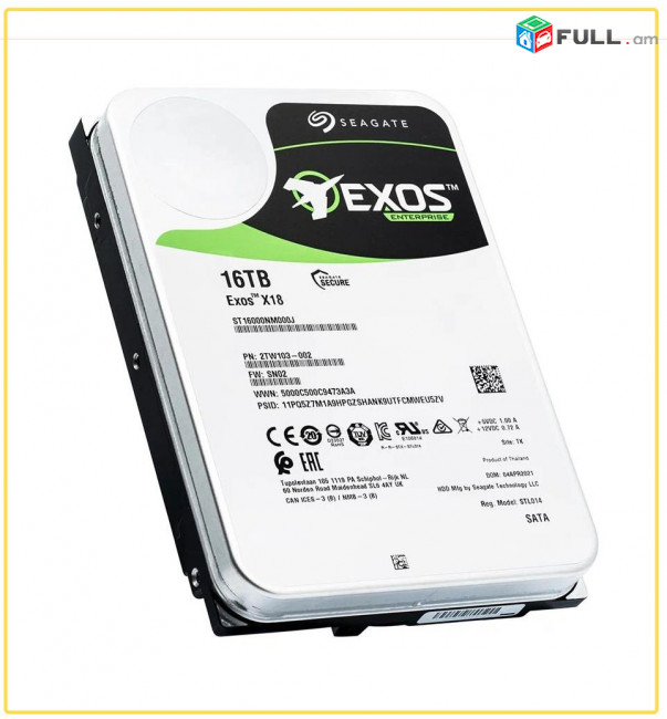 Жесткий диск 16TB SATAIII Seagate Exos X18 ST16000NM000J (3.5", 7200rpm, 256Mb) HDD 