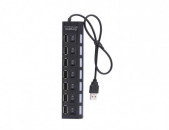 7-Port USB Hub with ON/Off Switch, Black