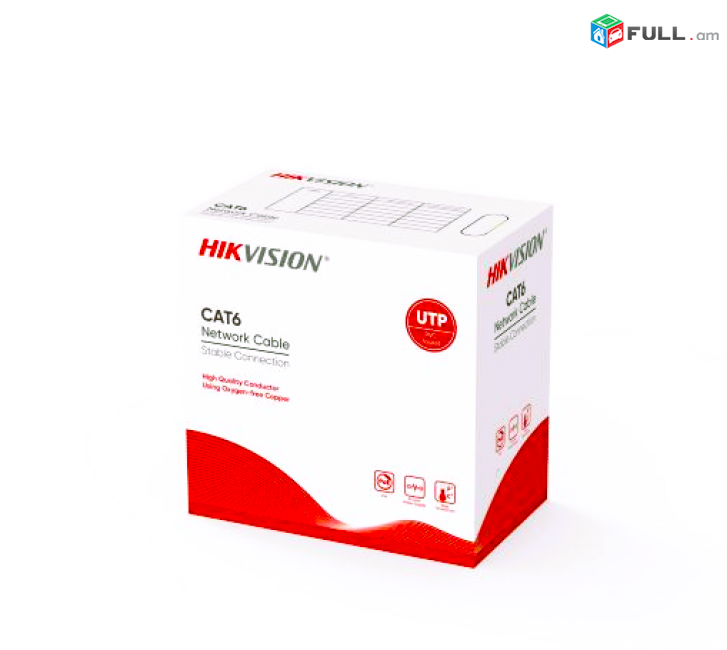 HIKVISION 305m CAT6 UTP Network Cable (Solid-Bare Copper (99.95%), 0.55 mm, Orange) DS-1LN6U-SC0 ISO/IEC11801, ANSI/TIA