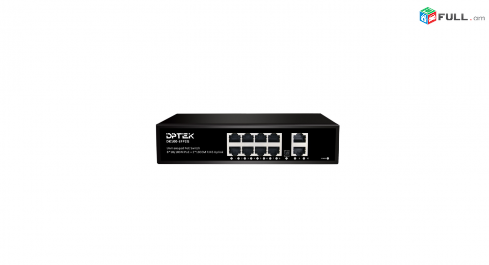Dptek 8 port PoE + 2 UPLINK Switch 120W 8 պորտ Адаптер питания Power adapter Коммутатор IP telephon սվիչ
