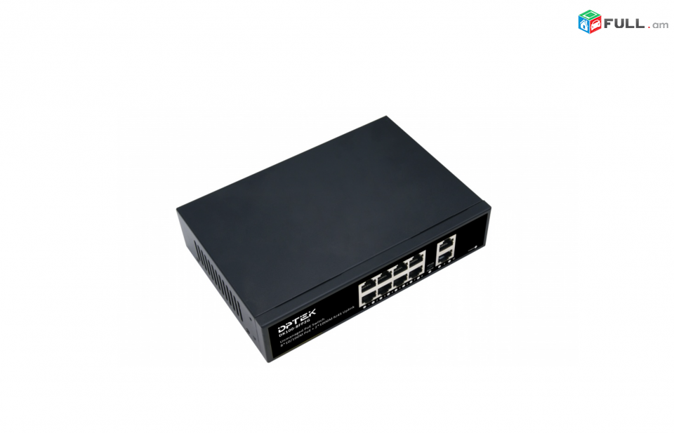 Dptek 8 port PoE + 2 UPLINK Switch 120W 8 պորտ Адаптер питания Power adapter Коммутатор IP telephon սվիչ