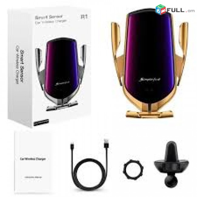 Մեքենայի հեռախոսի բռնիչ՝  Wireless charge ՝ Touch control   держатель --Model R1